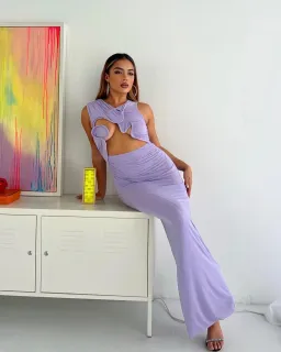 Christopher Esber Venus Tank Dress Lilac Size AU 8 for rent on The Volte - image 4