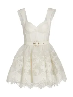  Zimmermann High Tide Embroided Mini In Ivory Size 1/Au 10  for rent on The Volte - image 4