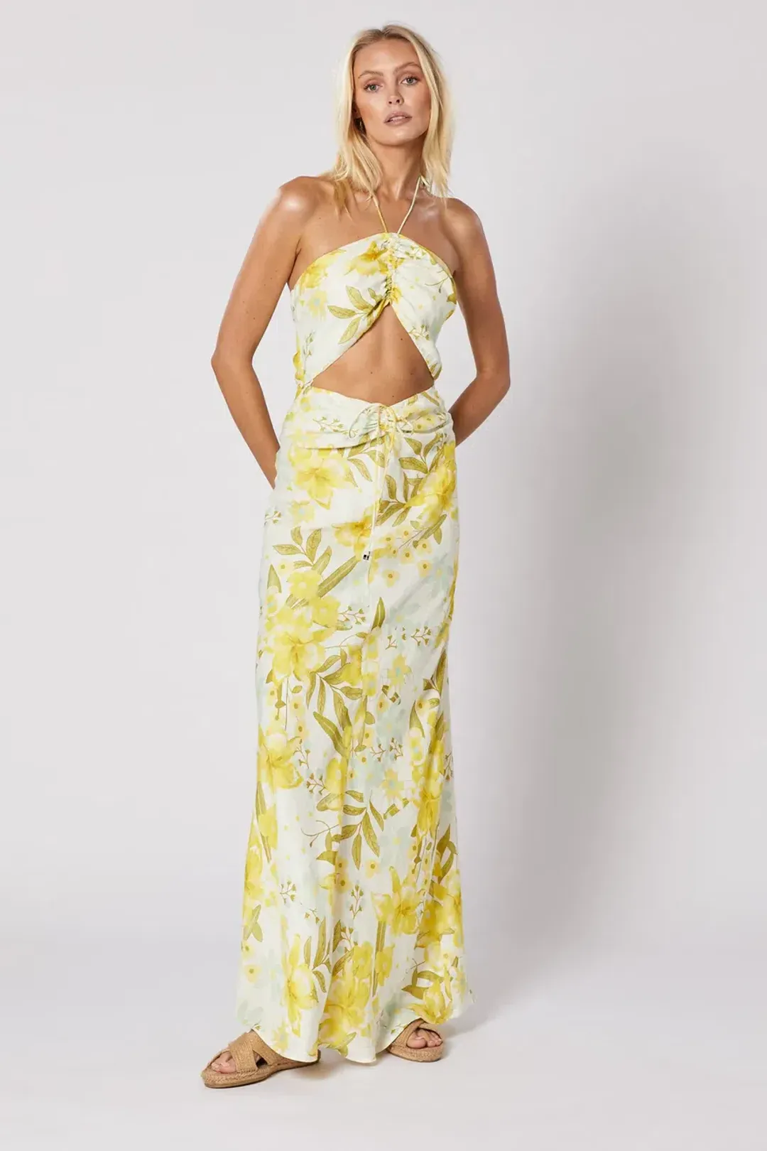 Winona Belvedere Maxi dress Yellow Print Size M/Au 10 for rent on The Volte - main image