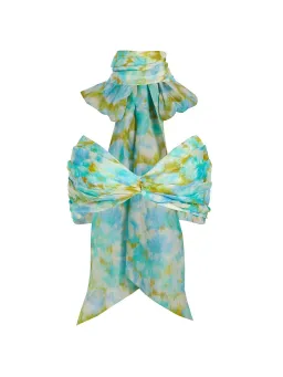 Zimmermann High Tide Twist Crop Bodice And Skirt Set Aqua Ikat Size 0/Au 8 for rent on The Volte - image 4