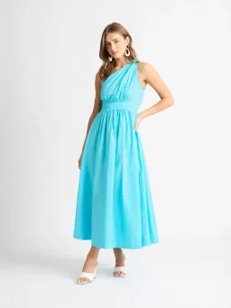 Sheike Isla Statement Dress In Turquoise Size 6 for rent on The Volte - image 1