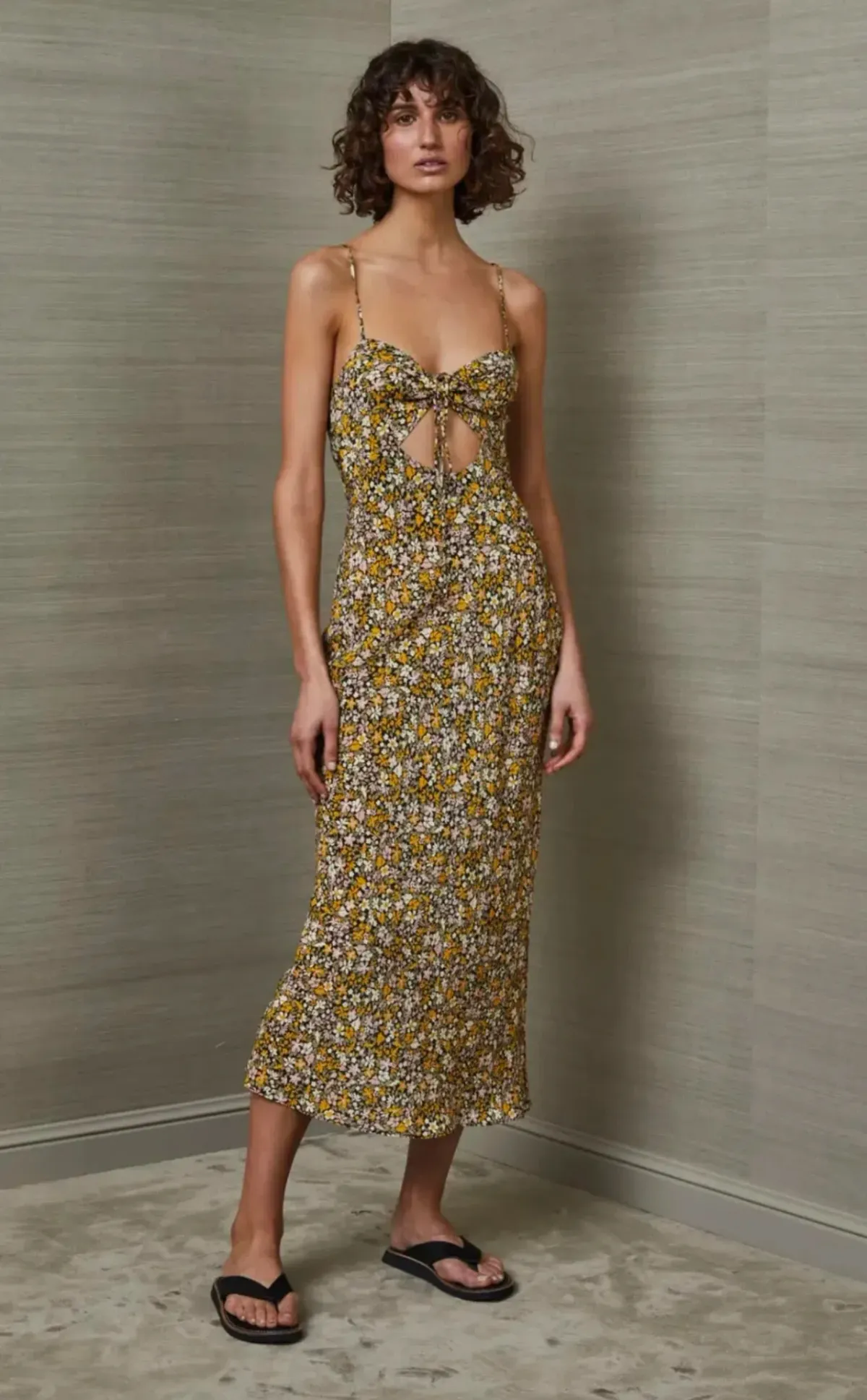 Bec & Bridge Maisie Silk Midi Dress Floral Size 12 for rent on The Volte - main image