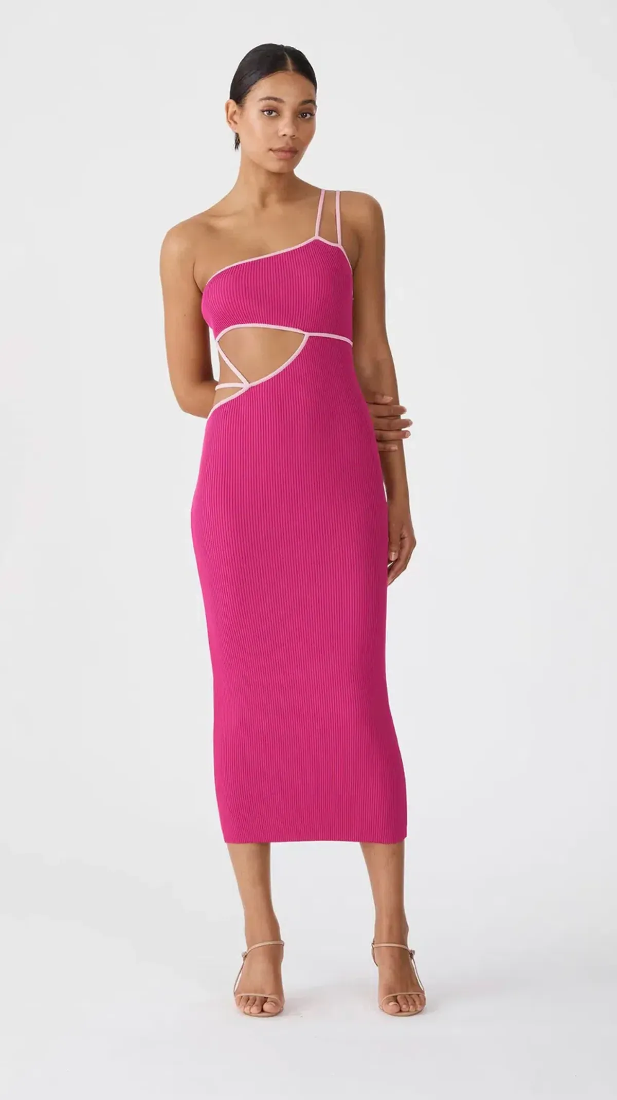 San Sloane Nathalya Midi Dress Pink Size Small/Au 8  for rent on The Volte - main image