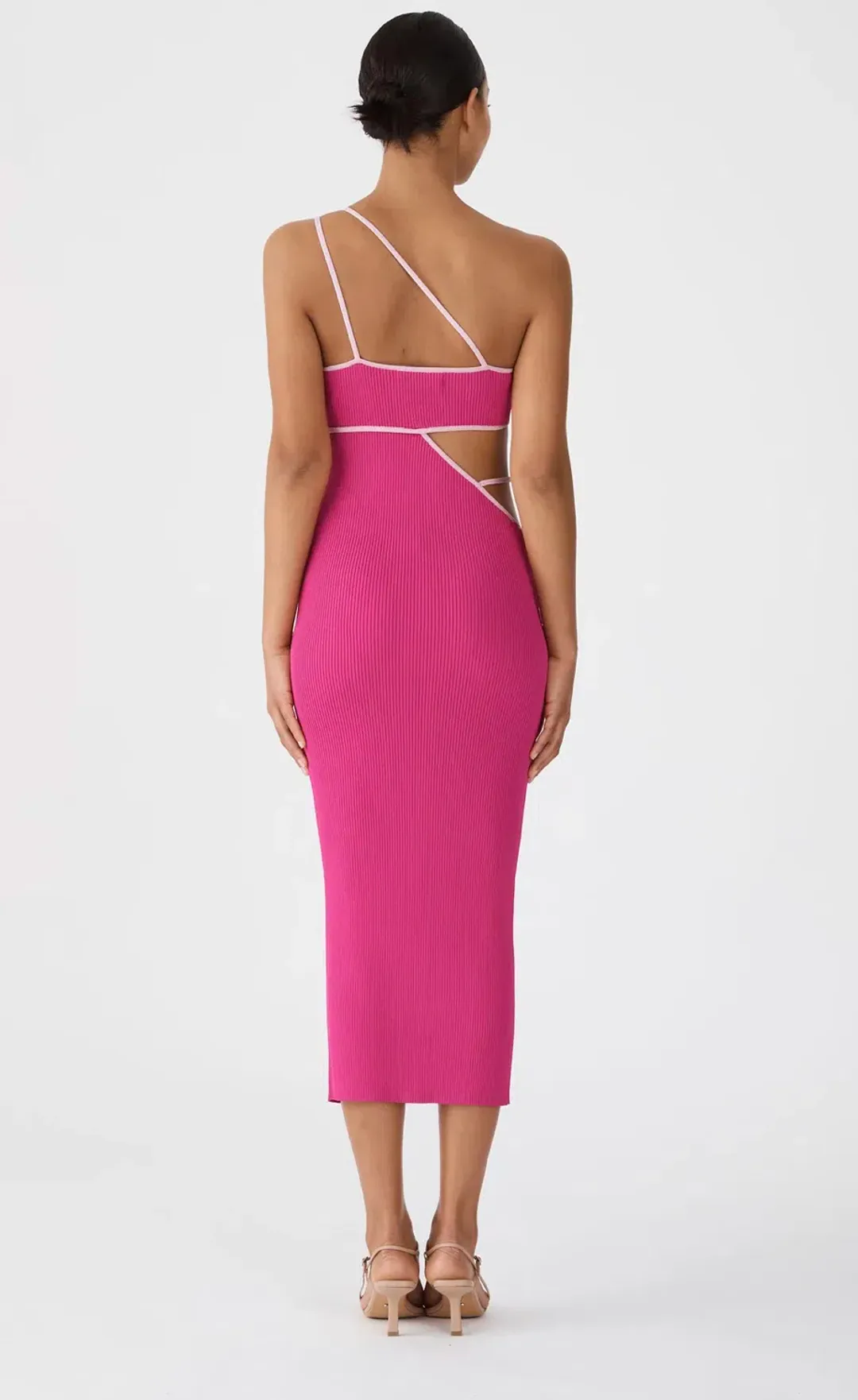 San Sloane Nathalya Midi Dress Pink Size Small/Au 8  for rent on The Volte - main image