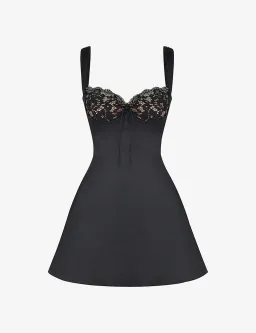 House of CB Adriana Satin and Lace Mini Dress Black Size M / Au 10 for rent on The Volte - image 5