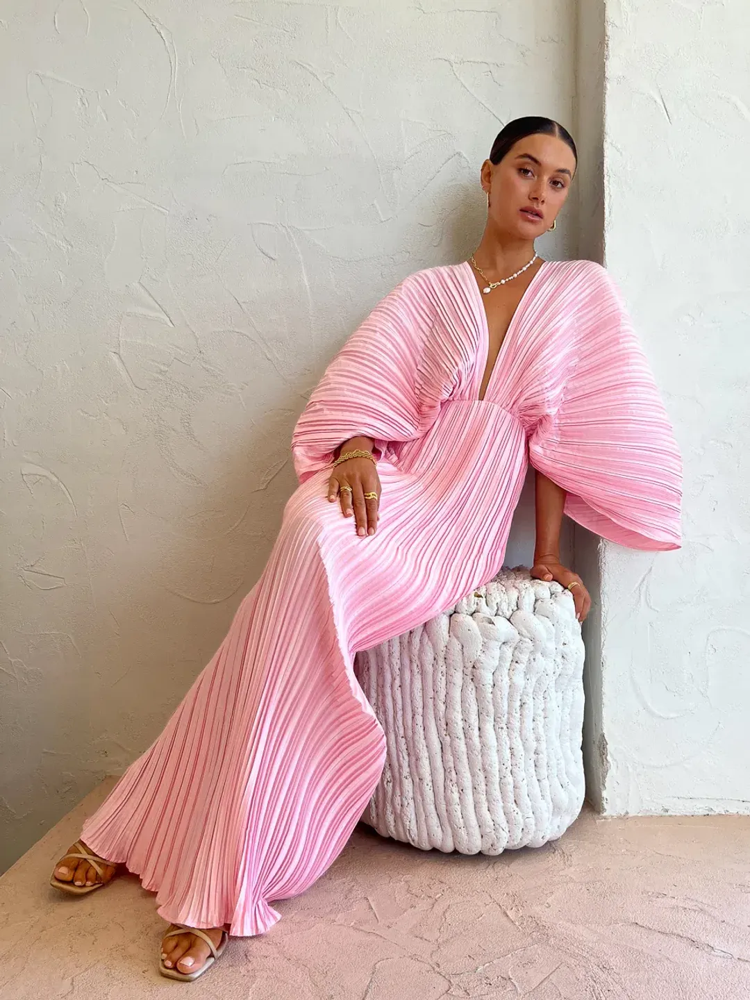 Sonya Gianna Dress In Dusty Rose Pink Size AU 10 for rent on The Volte - main image