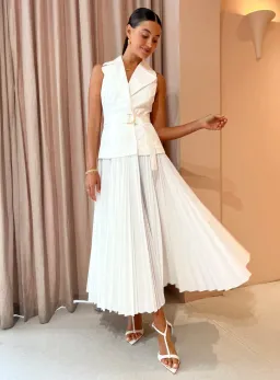 Acler Cliff Dress in Ivory White Size AU 10 for rent on The Volte - image 2