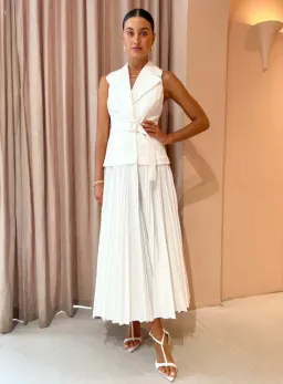 Acler Cliff Dress in Ivory White Size AU 10 for rent on The Volte - image 1