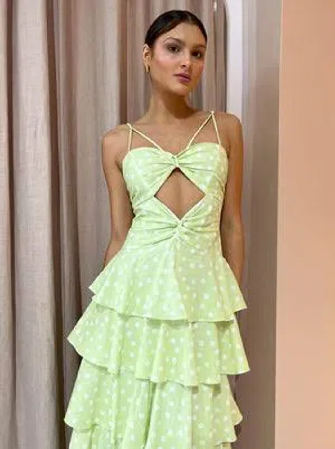 Issy Hope Floats Dress In Key Lime Dot Size AU 8 for rent on The Volte - main image