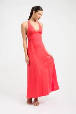 Kookai Tahiti Ring Back Dress In Candy Red Size 8 for rent on The Volte - image 1