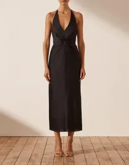 Shona Joy Luxe Twist Front Halter Midi Dress for rent on The Volte - image 1
