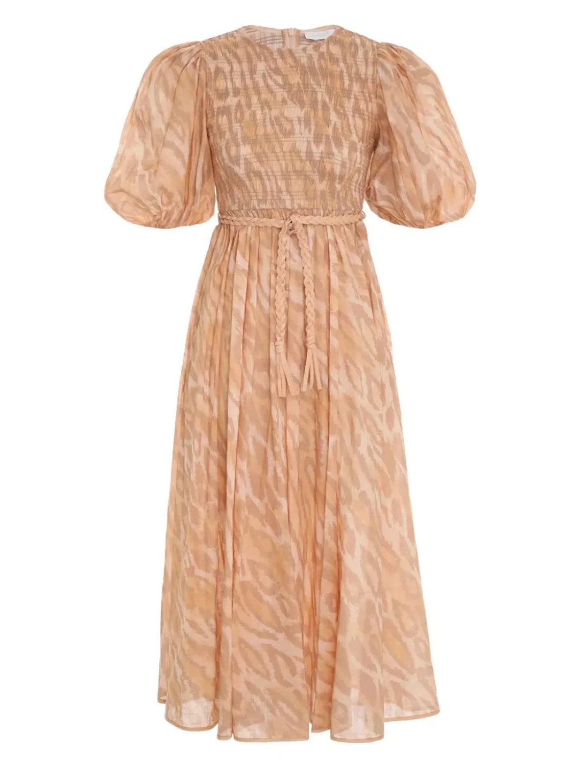 Zimmermann Violet Shirred Bodice Midi Dress Print Size 1 / Au 10 for rent on The Volte - main image