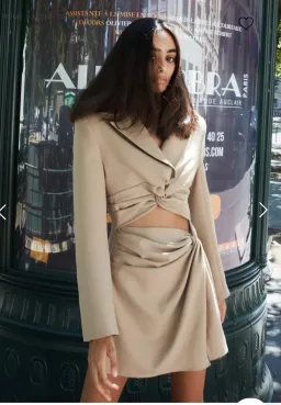 Anna Quan Mona Dress Beige Size 8  for rent on The Volte - image 2