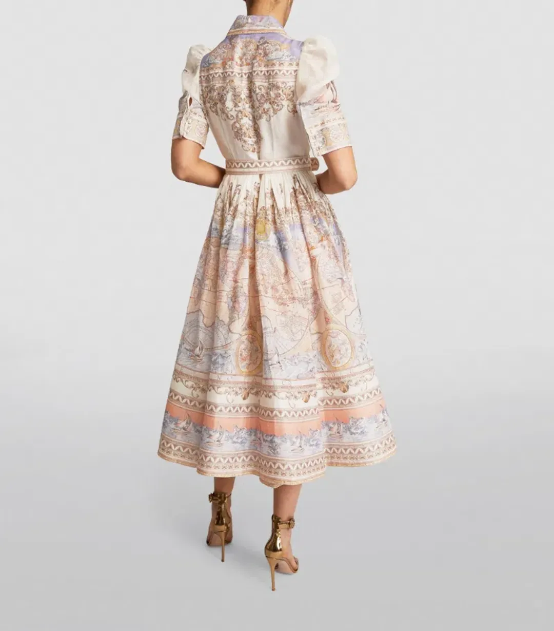 Zimmermann High Tide Midi Shirt Dress Odyssey PrintSize 4 / Au 16 for rent on The Volte - main image