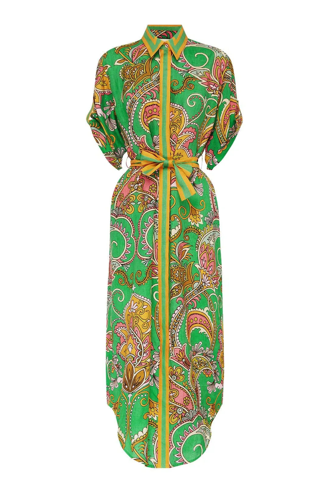Alemais Marion Shirt Dress Green Size 14 for rent on The Volte - main image