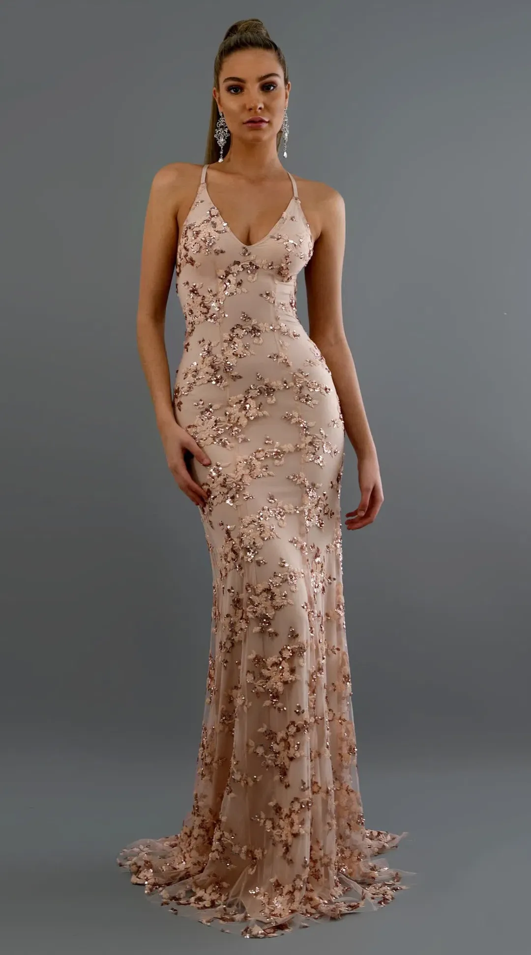 Studio Minc Rose Gold Jadore Dress Size 0/AU 8 for rent on The Volte - main image
