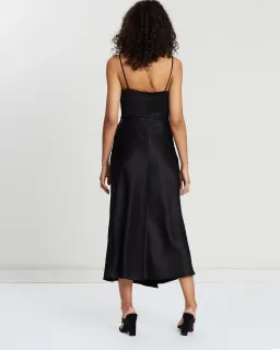 Bec & Bridge Gabrielle V Midi Dress Black Size AU 12 for rent on The Volte - image 2