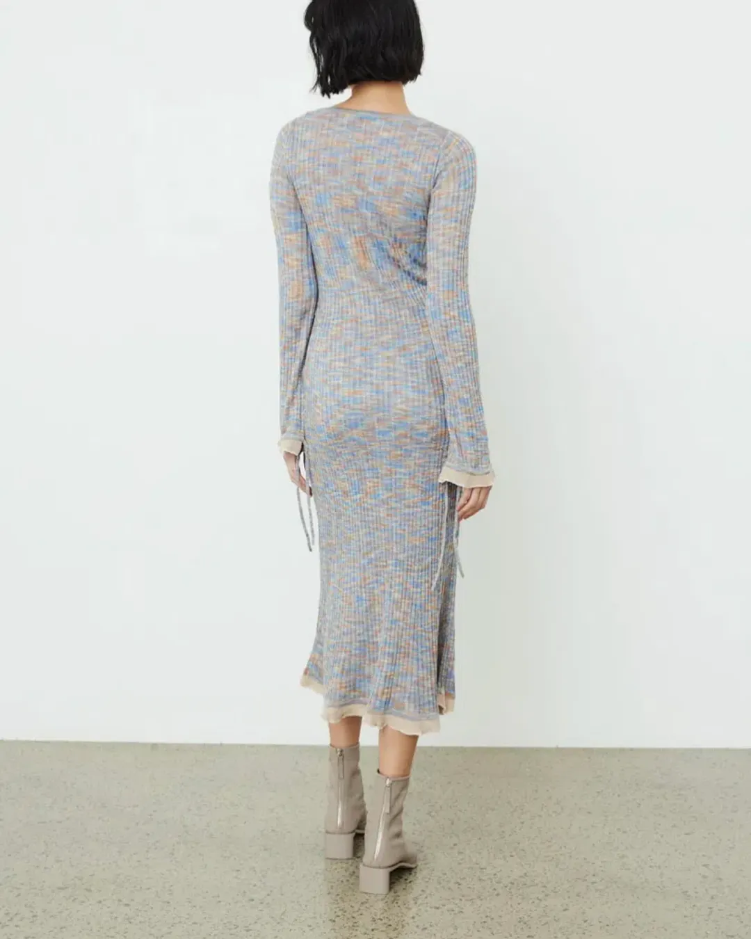 Acne Studios Kadley Cable Knit Midi Dress Grey Size XS / AU 6 for rent on The Volte - main image
