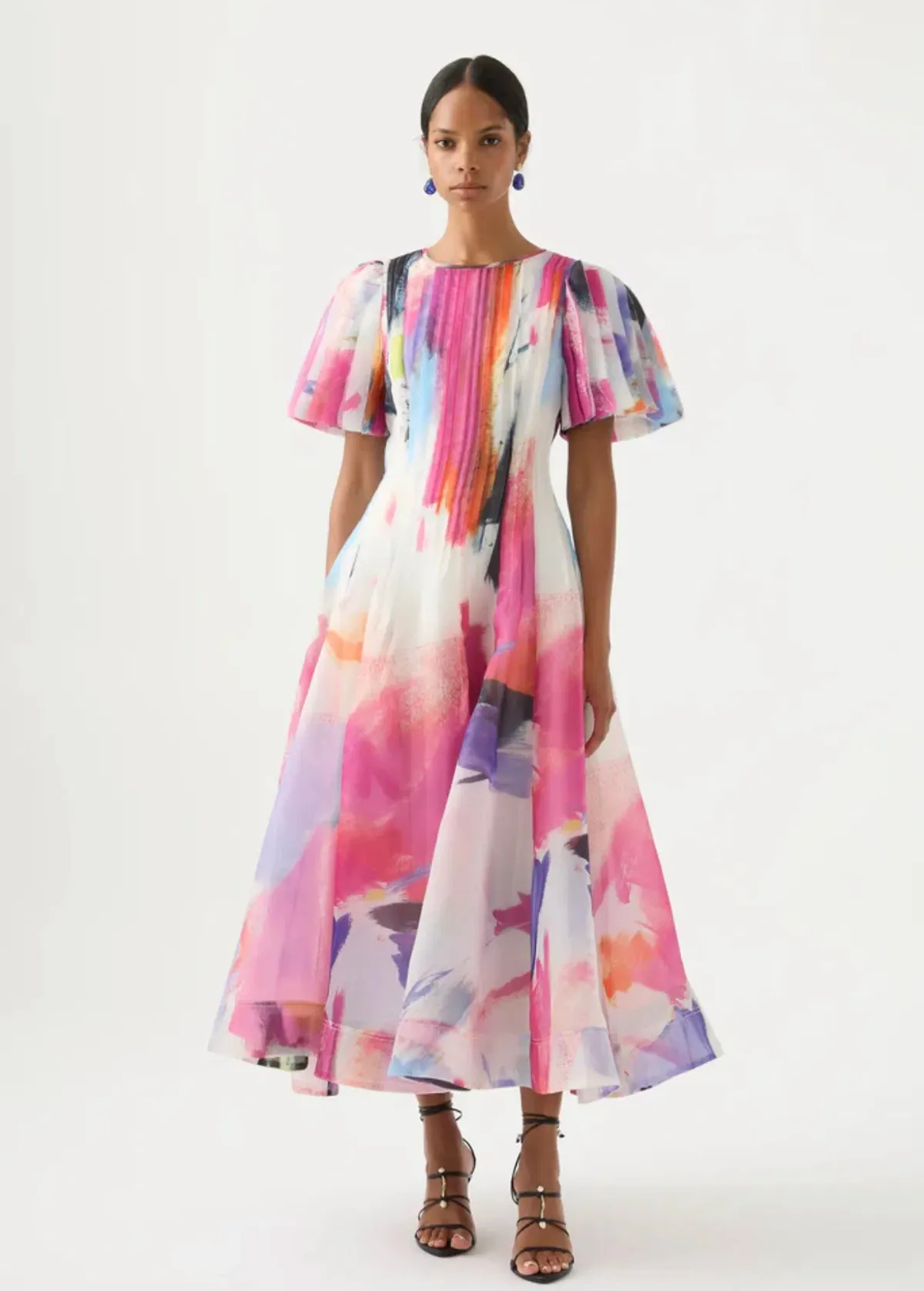 AJE Nova Pleated Midi Dress Size 6 for rent on The Volte - main image