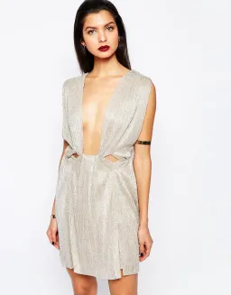 Bec and Bridge Gold Dust Mini Dress Gold Size 6 for rent on The Volte - image 1