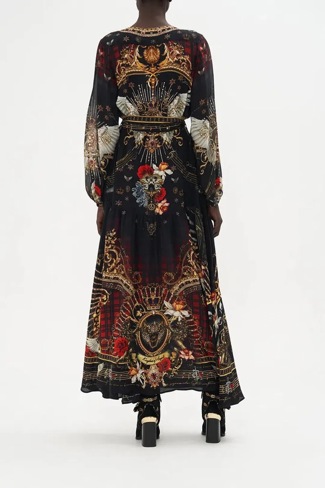 Camilla Robbie Williams 'Do I Entertain You" V Neck Belted Dress Print Size 14 for rent on The Volte - main image