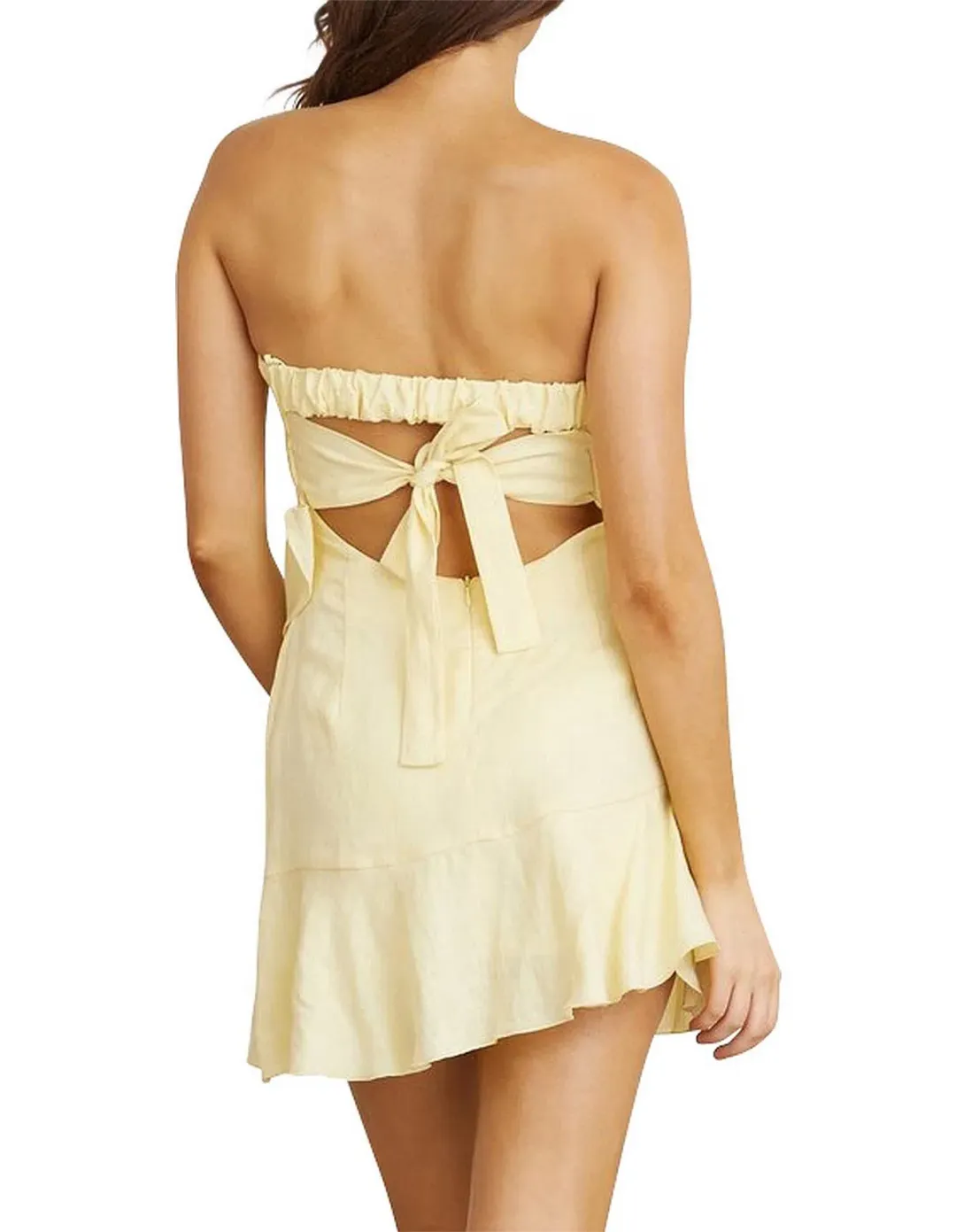 Bec and Bridge Frou Frou Mini Dress Yellow Size 10 for rent on The Volte - main image