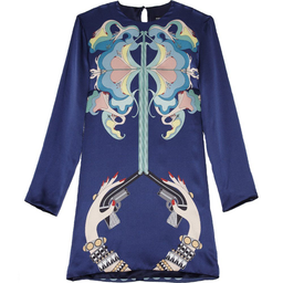 Holly Fulton Hand Gun Silk Dress Navy Size 8 for rent on The Volte - image 2