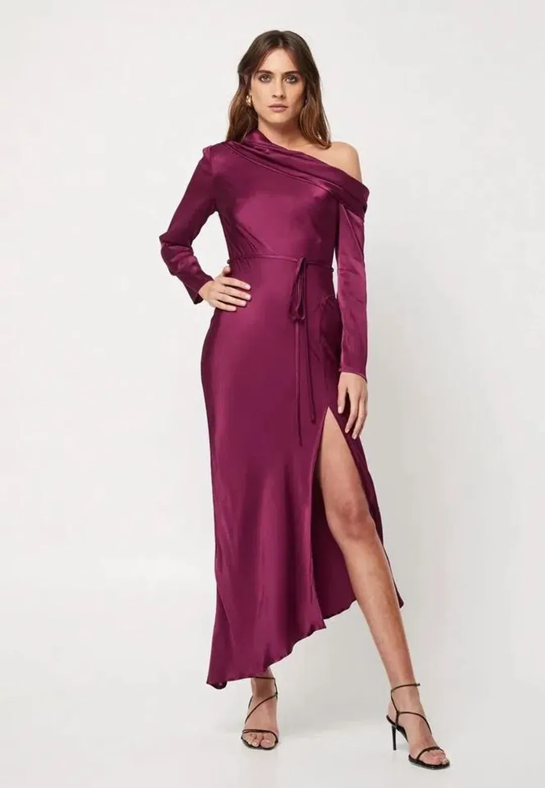 Mossman Two Souls Midi Dress Burgundy Size 12 for rent on The Volte - main image