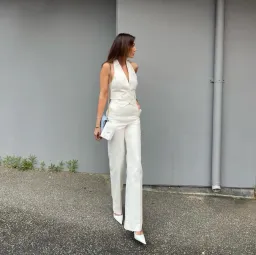 Scanlan Theodore Double Cotton Waistcoat and Trousers Set Alabaster Size 8  for rent on The Volte - image 4