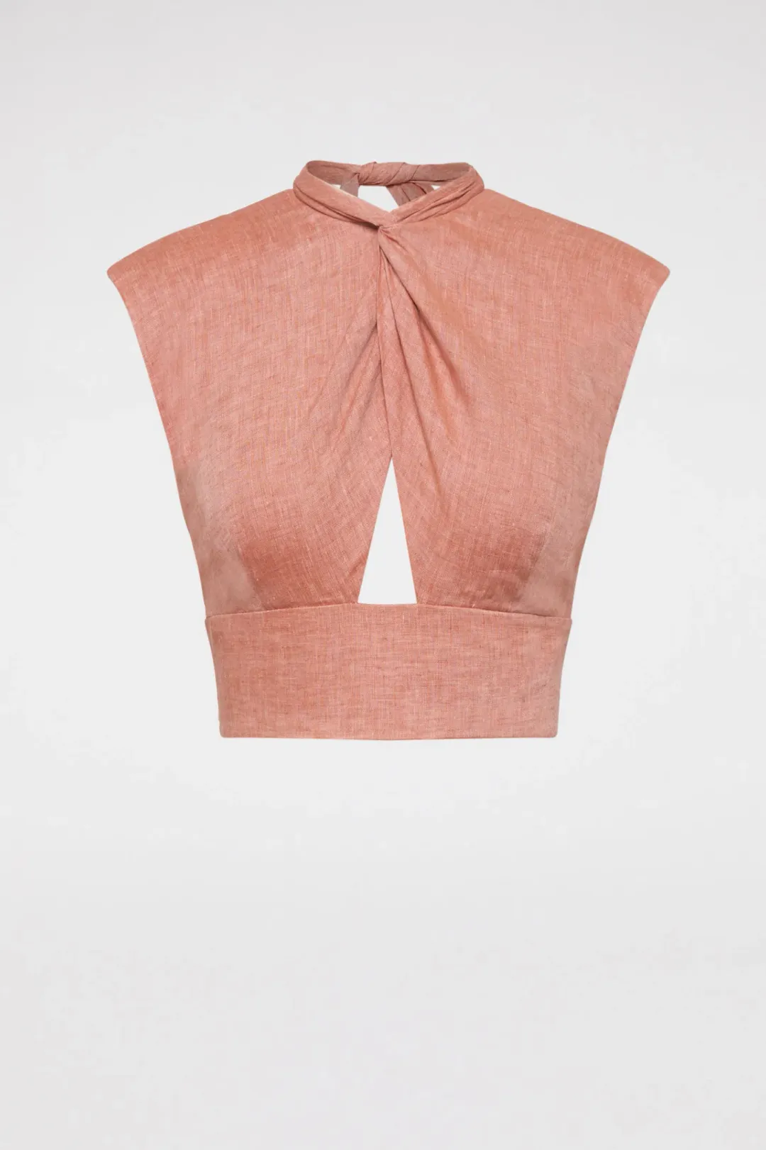 Scanlan Theodore Italian Linen Trouser And Turban Twist Top Set Pink Size 8 for rent on The Volte - main image