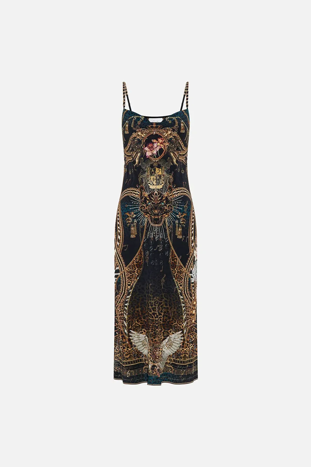 Camilla x Robbie Williams Rockstar Royalty Long Bias Slip Dress Multi Size XL / Au 16 for rent on The Volte - main image