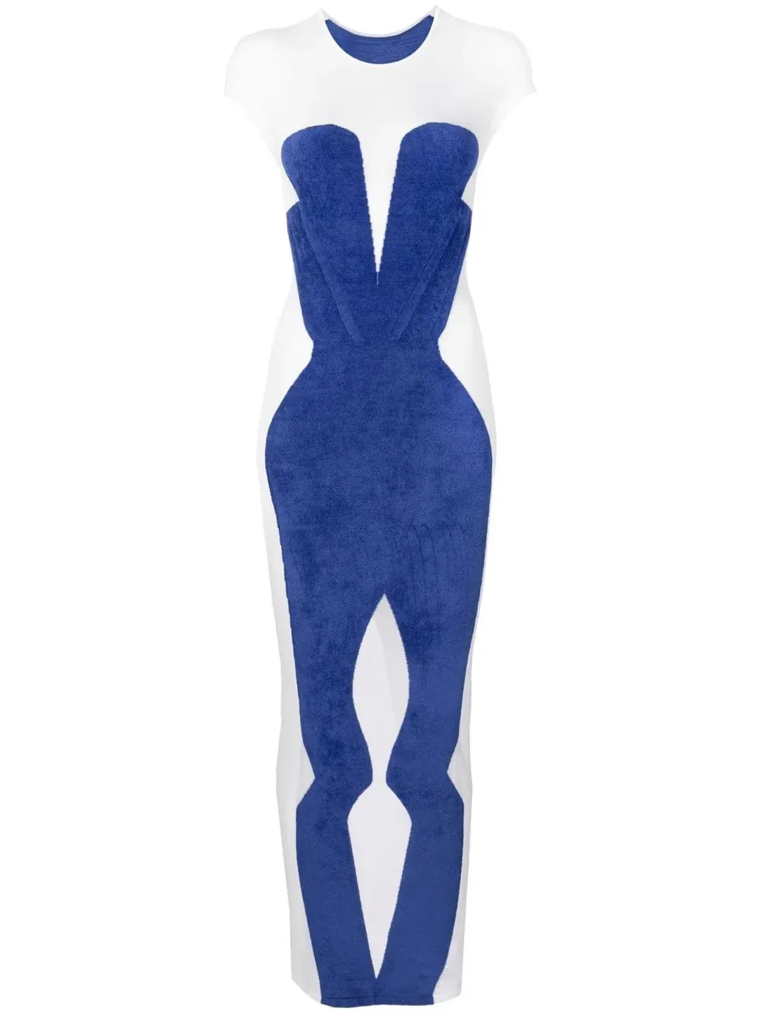 Dion Lee Chenille Intarsia Maxi Dress Blue/White Size XS / Au 6 for rent on The Volte - main image
