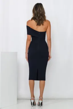 Mossman Just Maybe Midi Dress Navy Size 6 for rent on The Volte - image 3