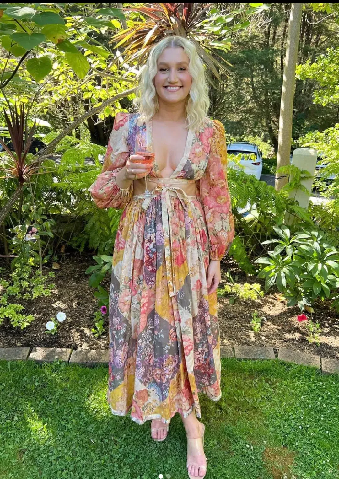 Zimmermann Pattie Patchwork Long Dress Floral Size 0 / Au 8 for rent on The Volte - main image