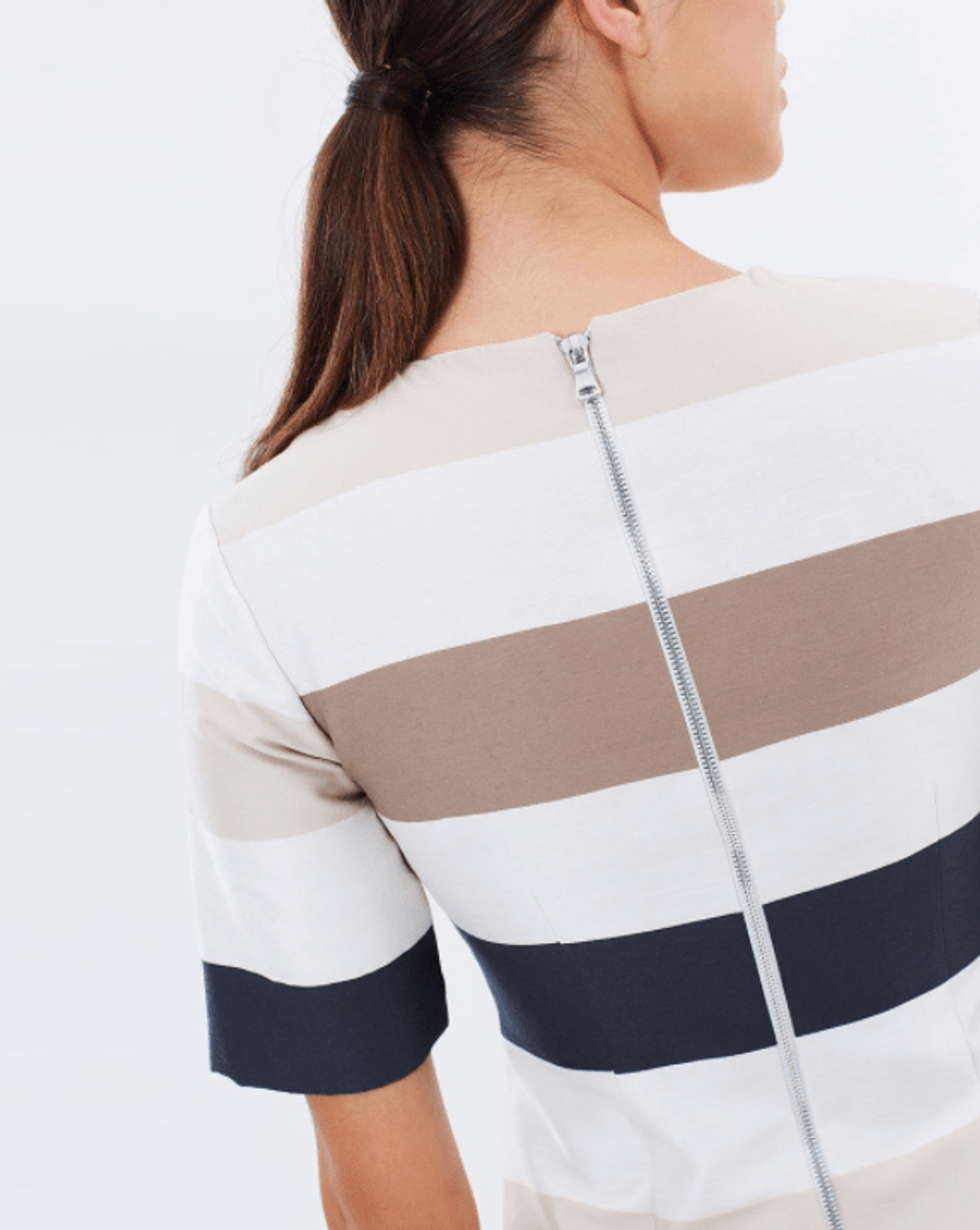 By Johnny Muted Stripe Tee Mini Dress Print Size 10 for rent on The Volte - main image