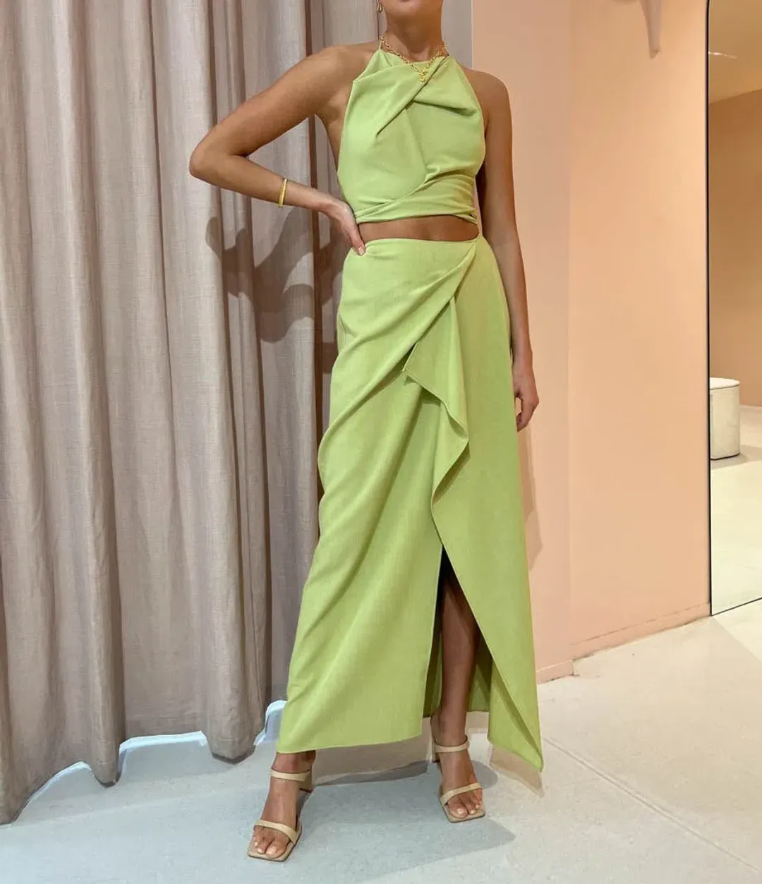 One Fell Swoop Review Skirt in Grass Size 8 for rent on The Volte - main image