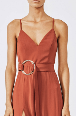 SHONA JOY Voltaire Cocktail Dress | Colour: Rust for rent on The Volte - image 2