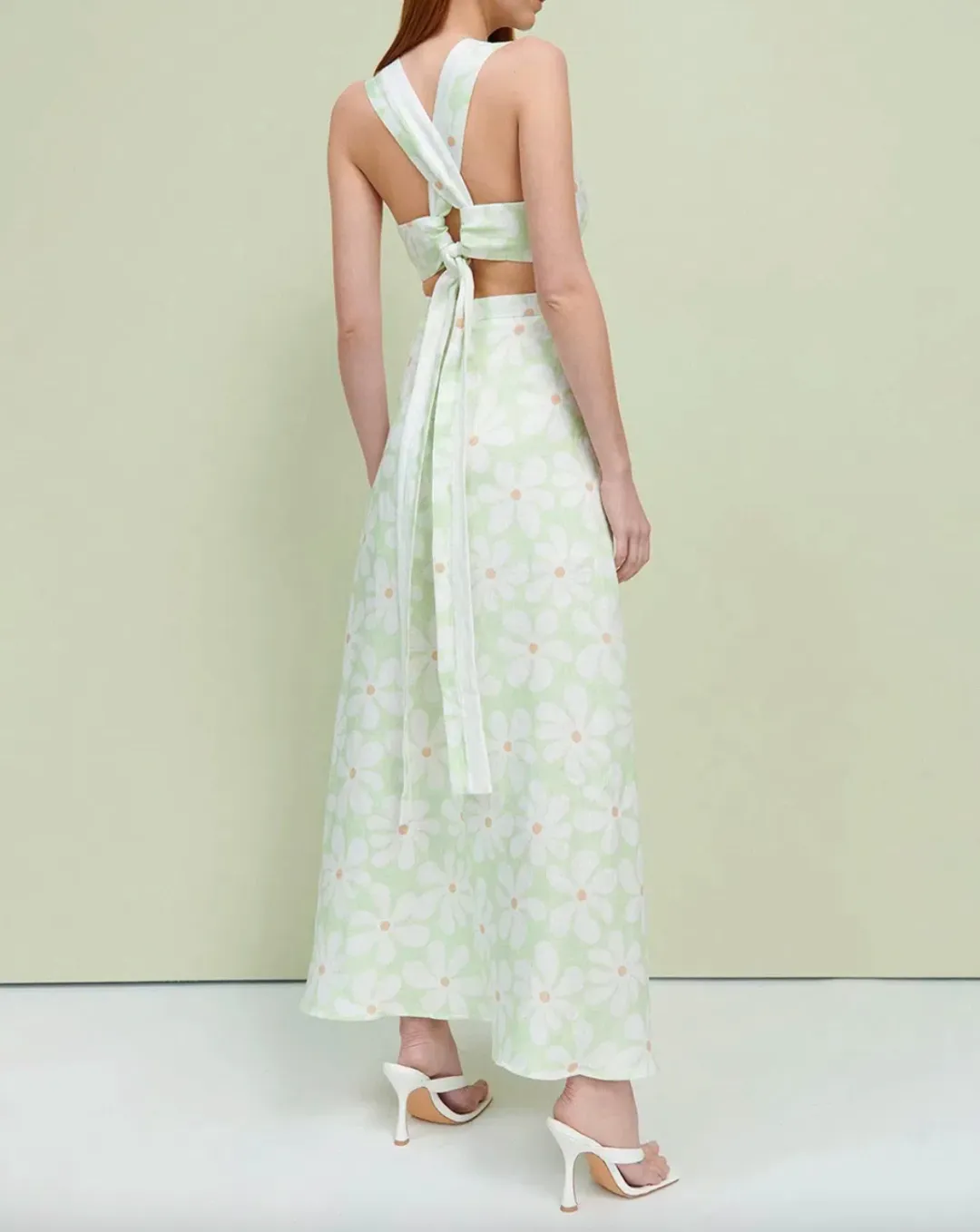 By Johnny Fleur Tie Back Midi Dress Floral Size 14 / XL for rent on The Volte - main image