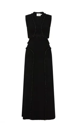 Aje Arp Cut Out Knit Midi Dress Black Size AU 12 for rent on The Volte - image 5