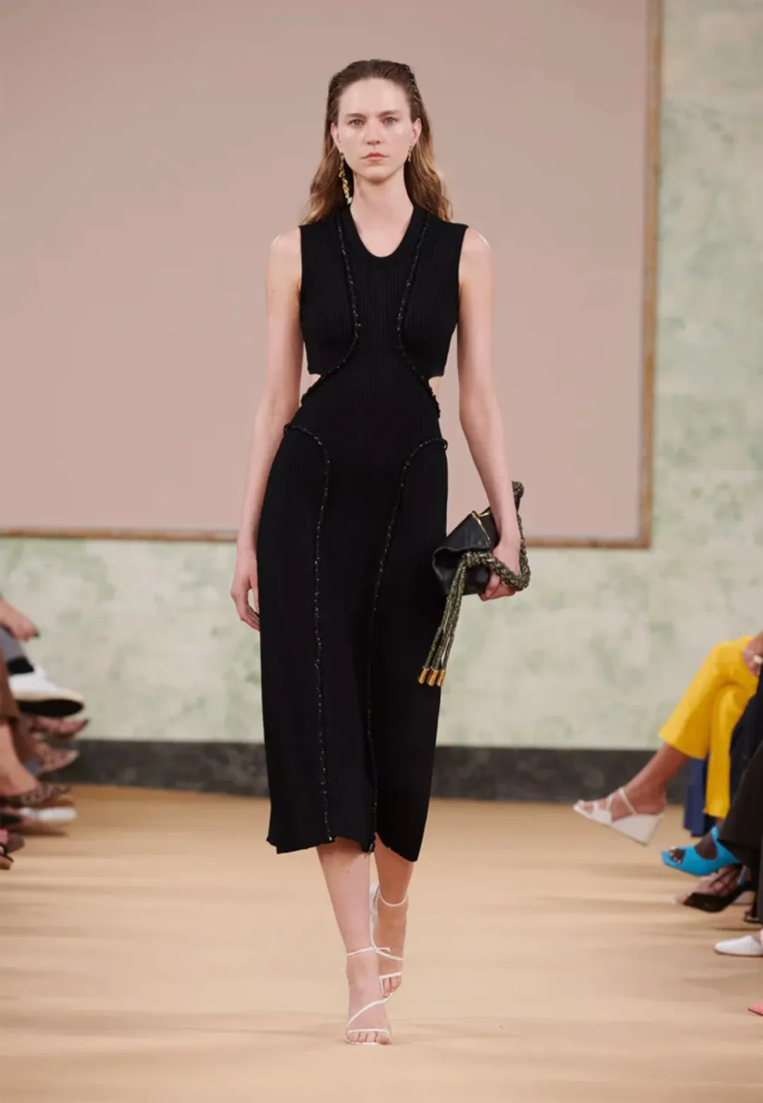 Aje Arp Cut Out Knit Midi Dress Black Size AU 12 for rent on The Volte - main image