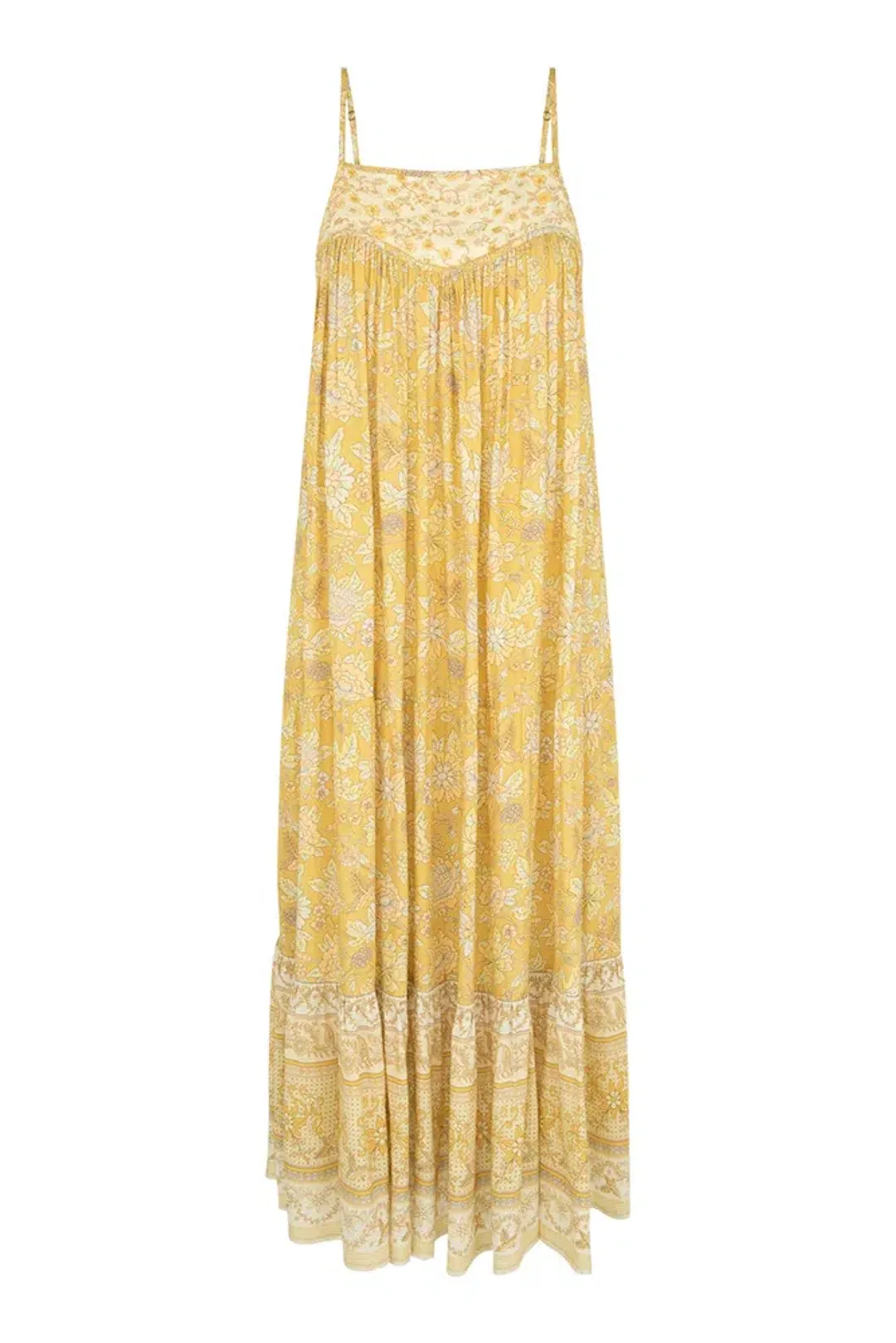 Spell Mossy Strappy Midi Dress Yellow Size XS / AU 6 for rent on The Volte - main image