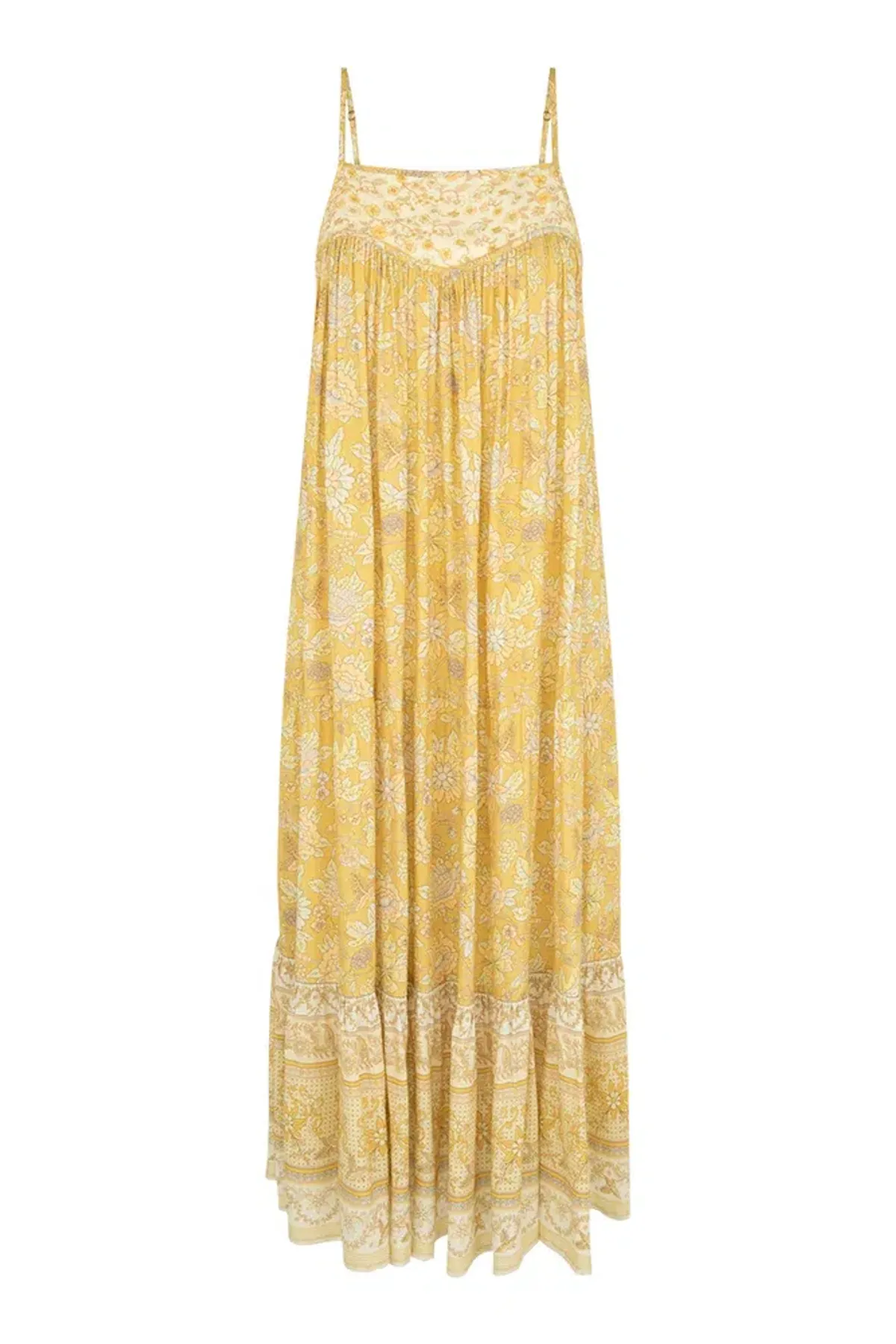 Spell Mossy Strappy Midi Dress Yellow Size XS / AU 6 for rent on The Volte - main image