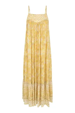 Spell Mossy Strappy Midi Dress Yellow Size XS / AU 6 for rent on The Volte - image 1