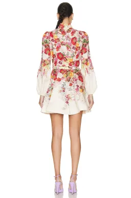 Zimmermann Wonderland Buttoned Mini Dress Poppy Ivory Borderize 2 / AU 12 for rent on The Volte - image 2