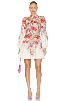 Zimmermann Wonderland Buttoned Mini Dress Poppy Ivory Borderize 2 / AU 12 for rent on The Volte - image 1
