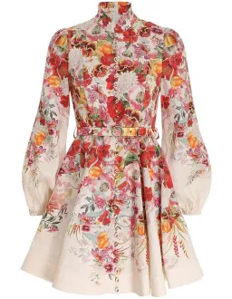 Zimmermann Wonderland Buttoned Mini Dress Poppy Ivory Borderize 2 / AU 12 for rent on The Volte - image 3
