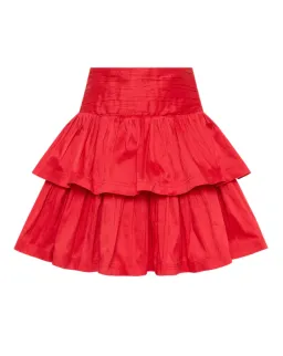 Aje Rhythmic Frill Bodice & Tiered Mini Skirt Set Scarlet Size 10 for rent on The Volte - image 4