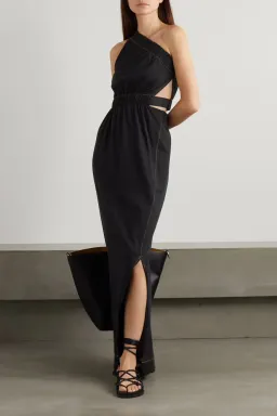 Bassike One Shoulder Cut Out Midi Dress Black Size 3/AU 12 for rent on The Volte - image 1