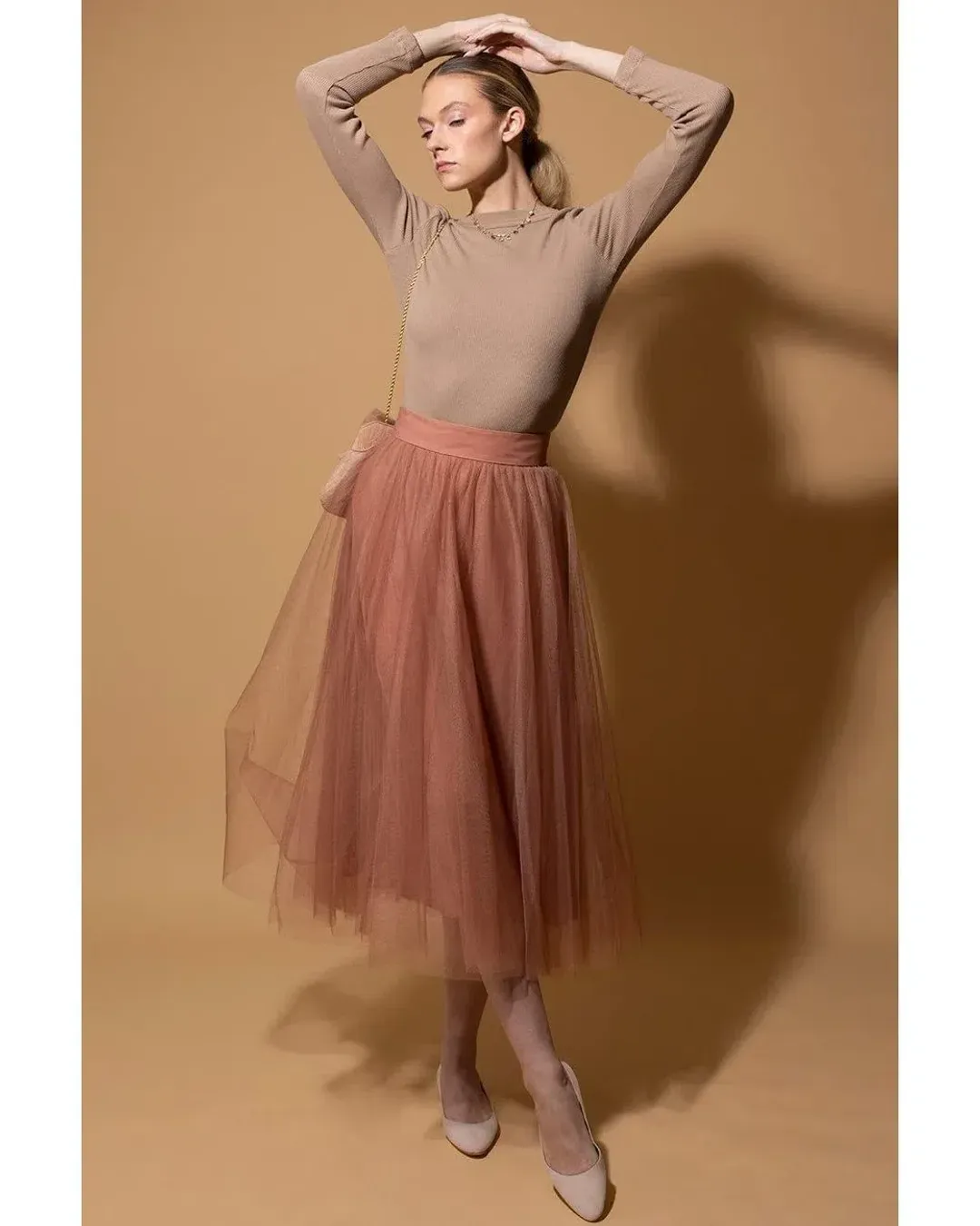 Zimmermann Tulle Midi Skirt Lipstick Size 3/Au 14 for rent on The Volte - main image