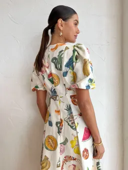 Alemais Theo Midi Dress Multi Print Size 10 for rent on The Volte - image 3